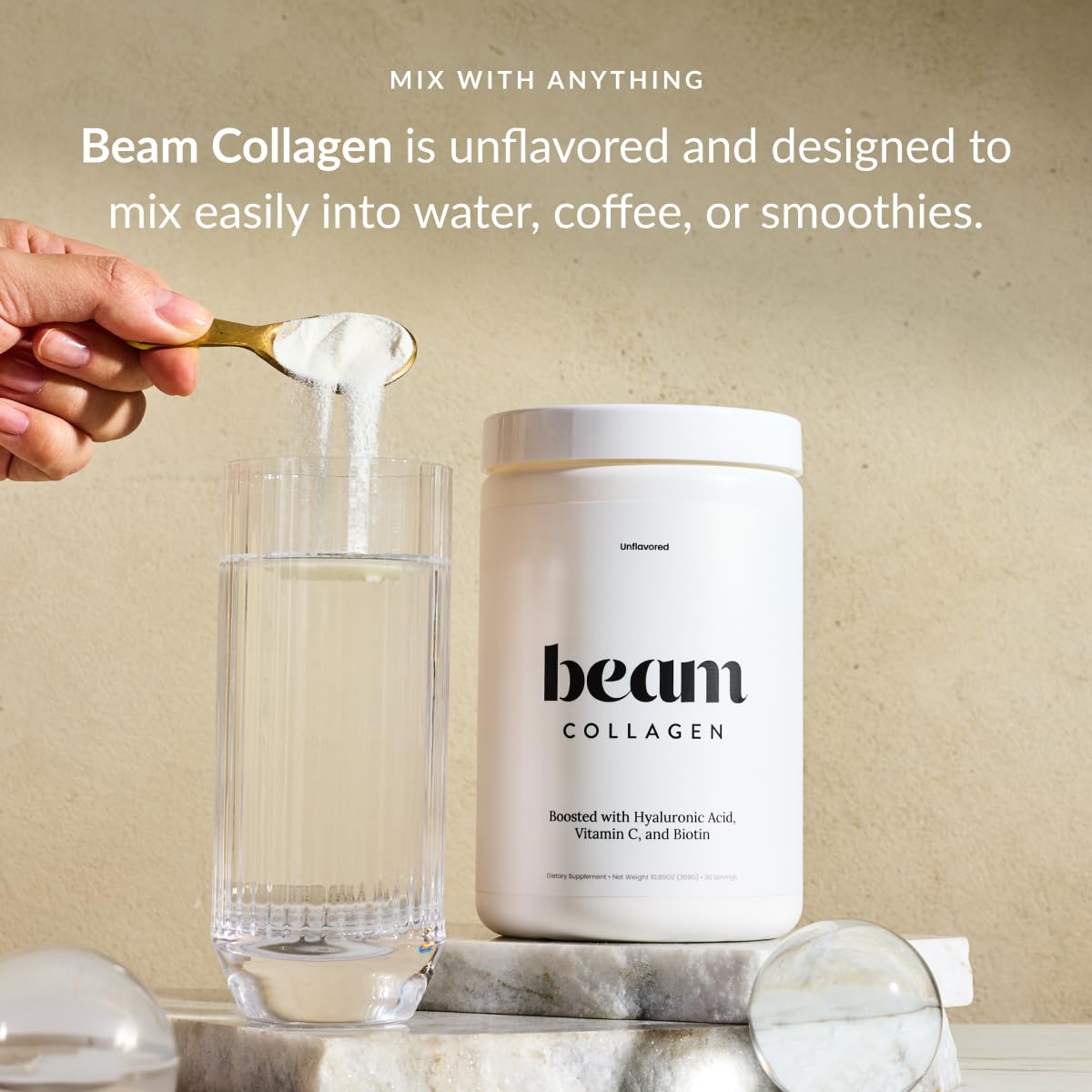 Beam Colágeno péptidos 1 y 3: absorción mejorada para soporte general.