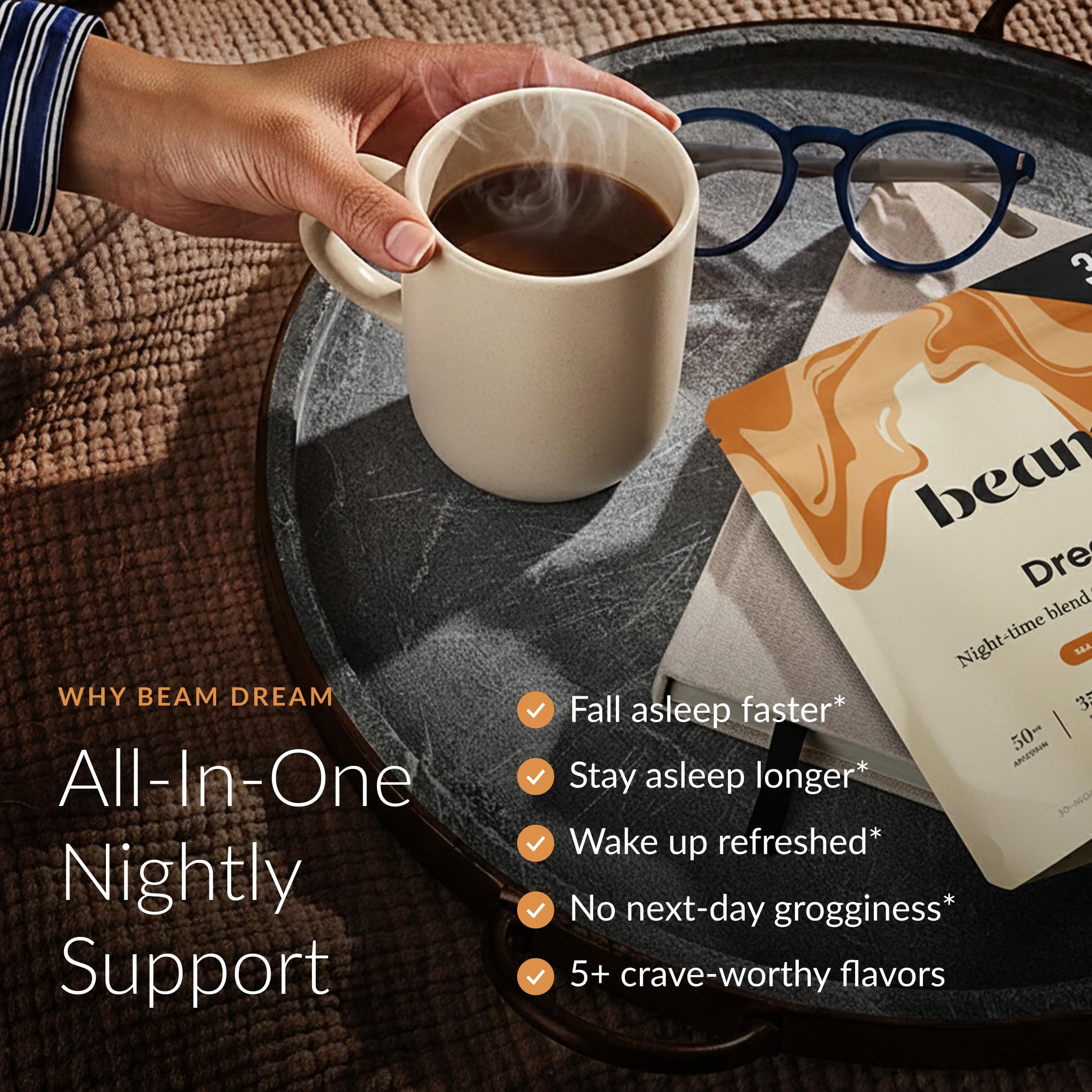 Beam Sueño Polvo para Dormir en taza caliente lista para beber