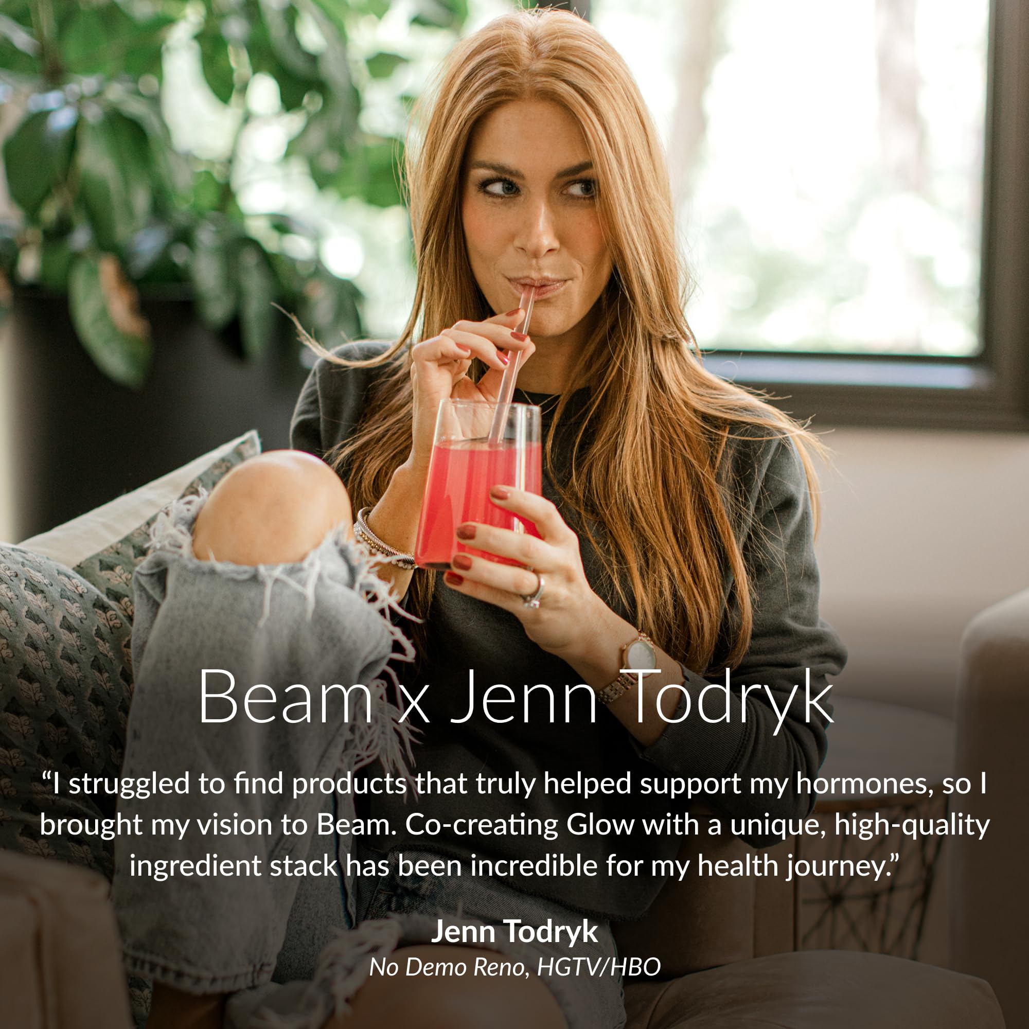 Beam Glow fórmula para apoyar el sistema endocrino femenino.