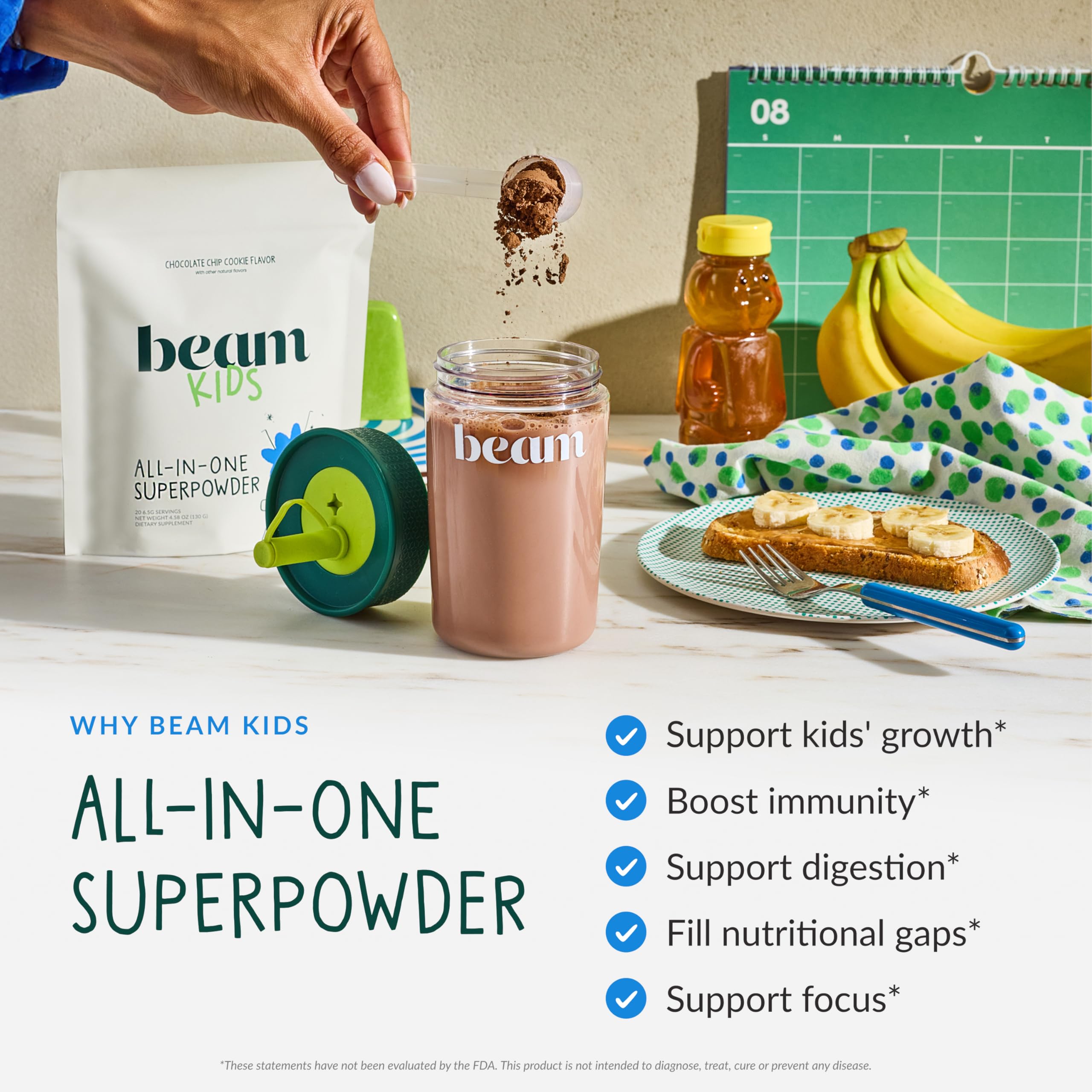 Beam Kids Multivitamin Taza con Bebida: fácil de mezclar en agua o leche.