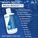 BEAM MINERALS Micro-Boost, vaso-agua, consumo fácil durante la jornada.