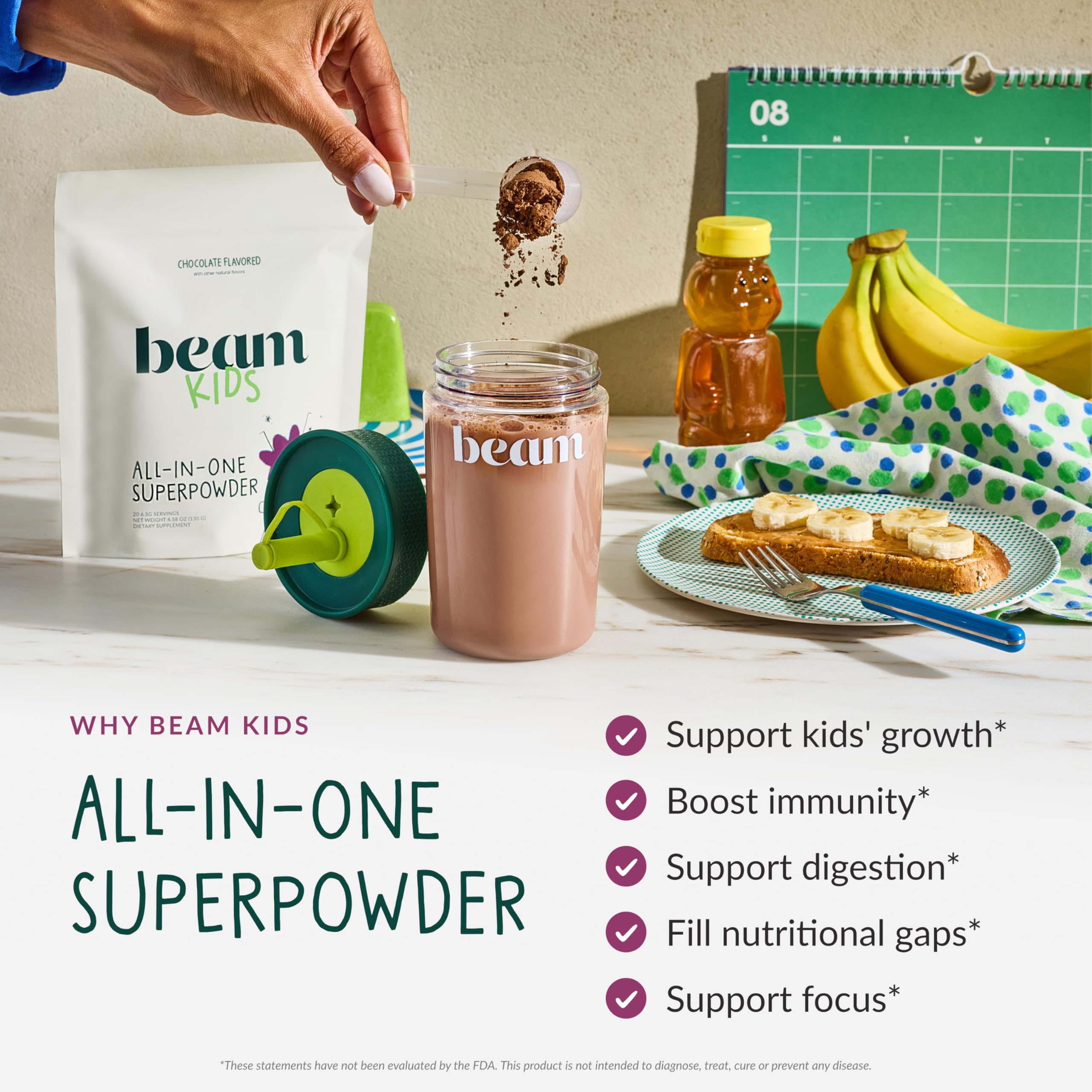Beam Niños Multivitamínico en Polvo con medidora para dosificación fácil