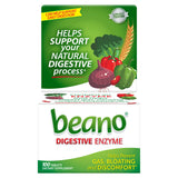 Beano tabletas en botella para facilitar la digestión de carbohidratos complejos.