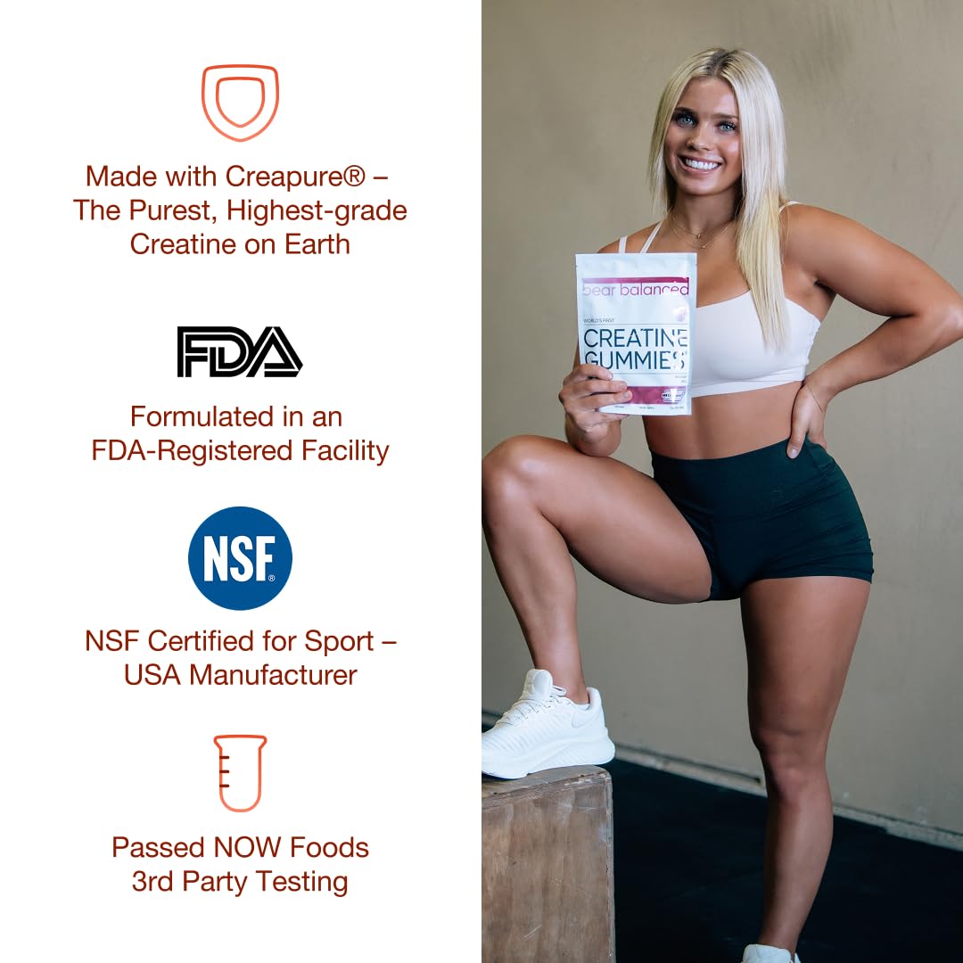 Bear Balanced, empaque que muestra Creatine+ y B12.