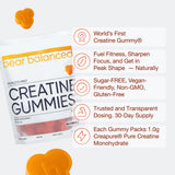 Bear Balanced, etiqueta Creapure, creatina de alta pureza para potencia diaria.
