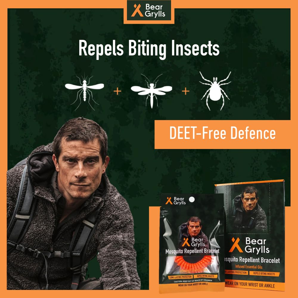 Brazalete Bear Grylls con aroma agradable que repele insectos naturalmente