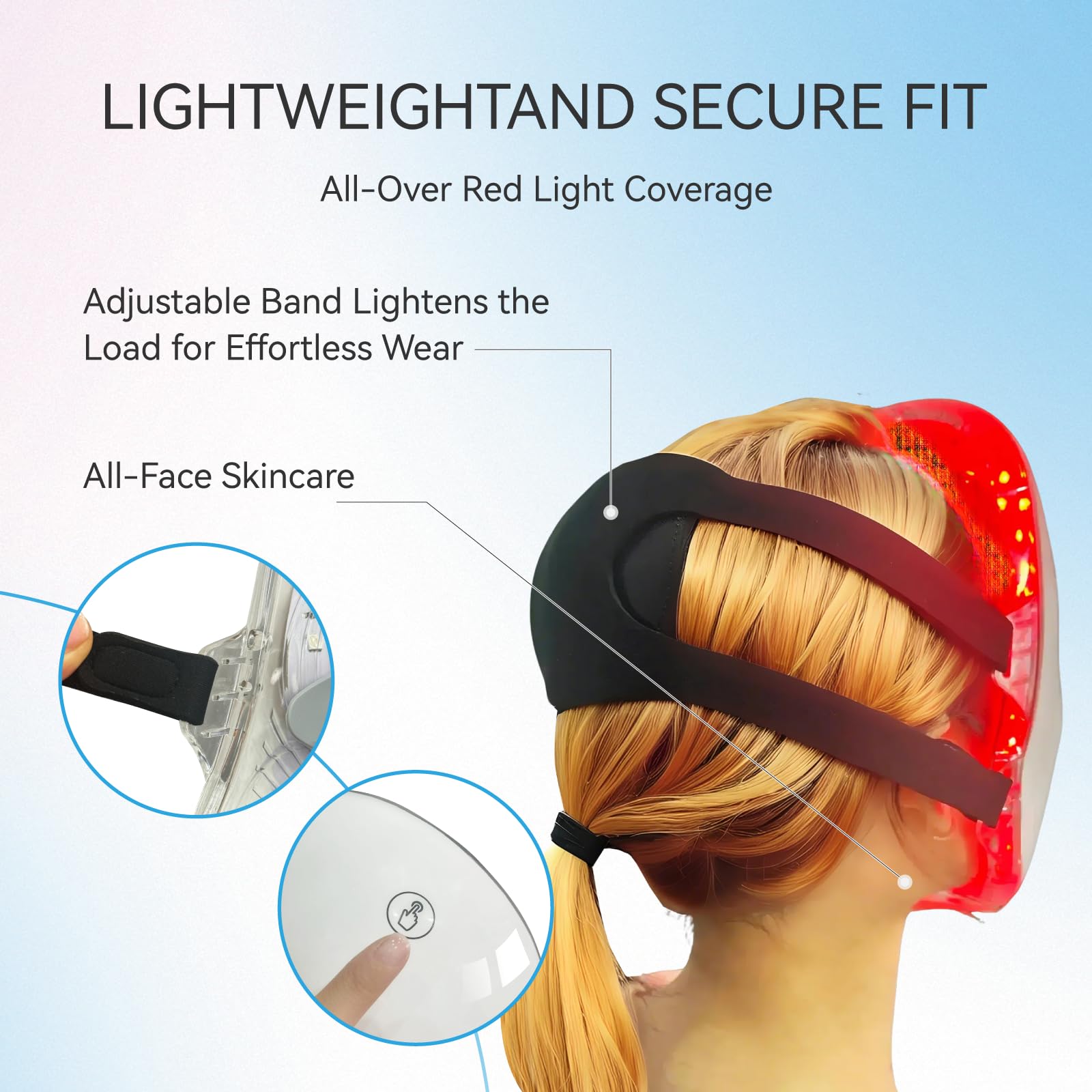 BeaRay máscara LED 7-en-1 diseño inalámbrico y USB recargable para libertad