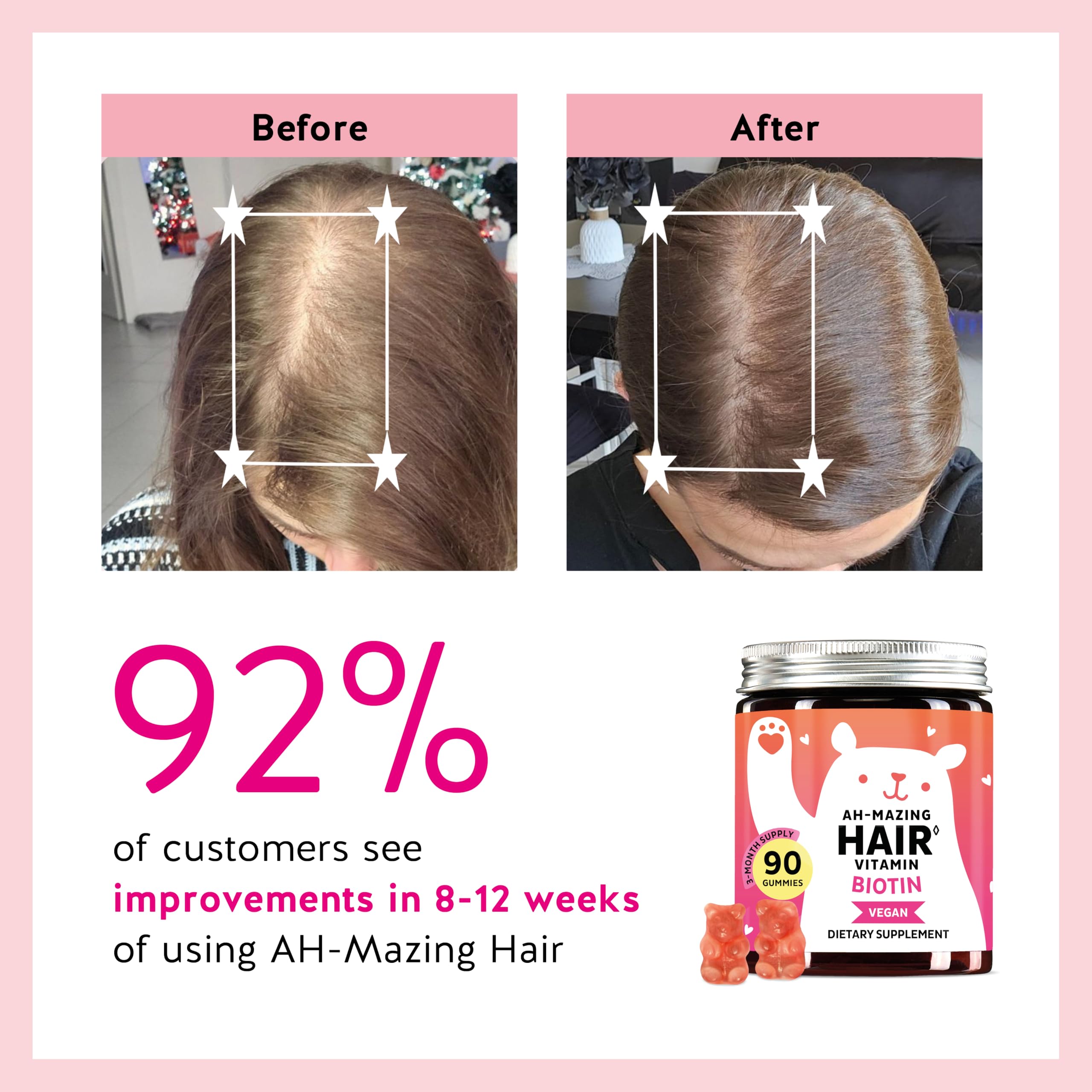 Gominas de biotina 5,000 mcg para cabello de Bears with Benefits
