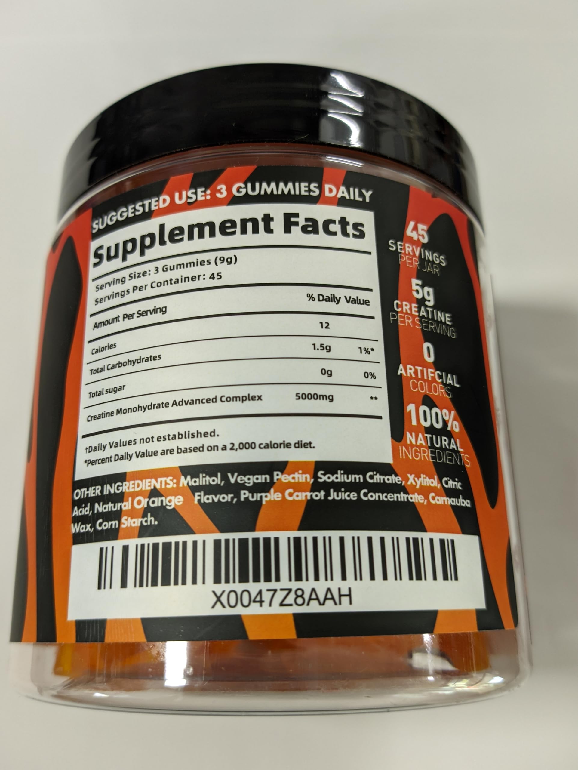 BEAST BITES Nutrition gomitas sabor naranja para consumo rápido