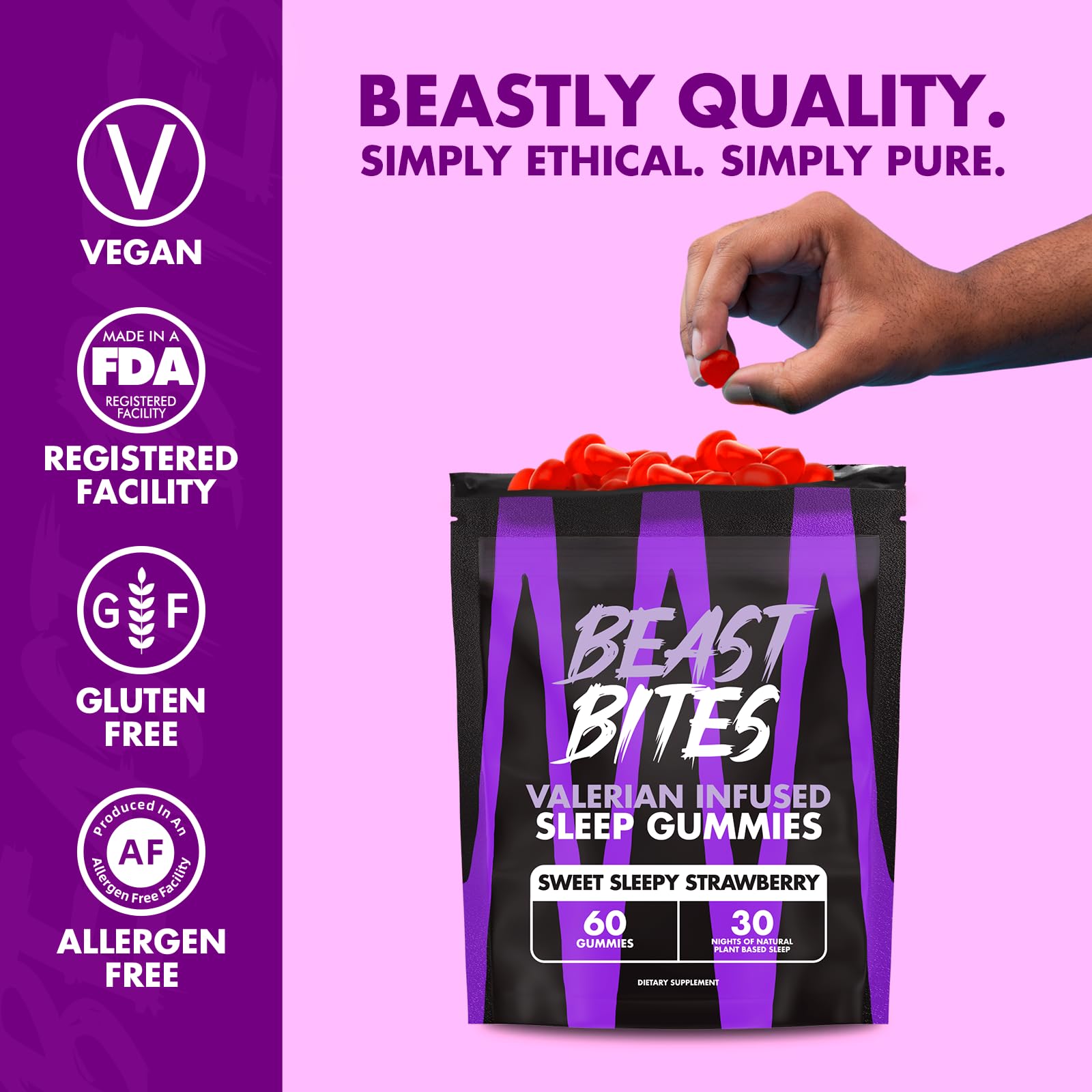 Beast Bites producido en EE. UU. con ingredientes de origen global para una calidad constante