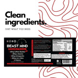 Beast Mind Cápsulas de cafeína extendida para concentración sostenida.