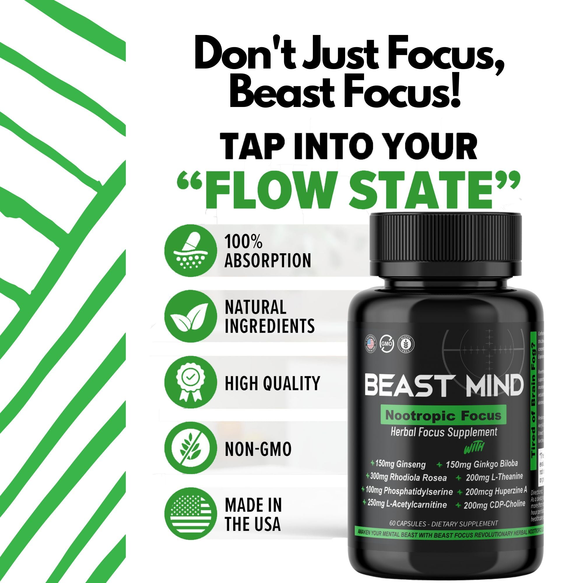 Beast Mind Focus manejo del estrés para mantener la concentración.