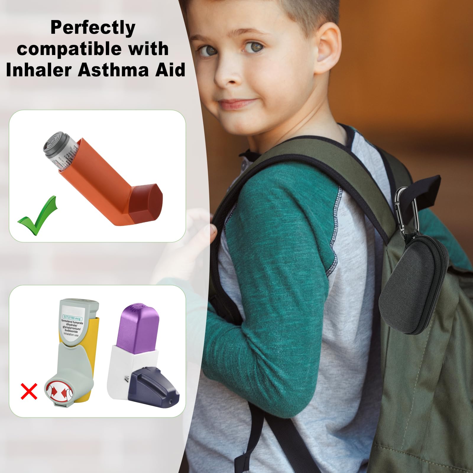Estuche Beautyflier para inhalador, exterior duro, protección en traslados diarios.