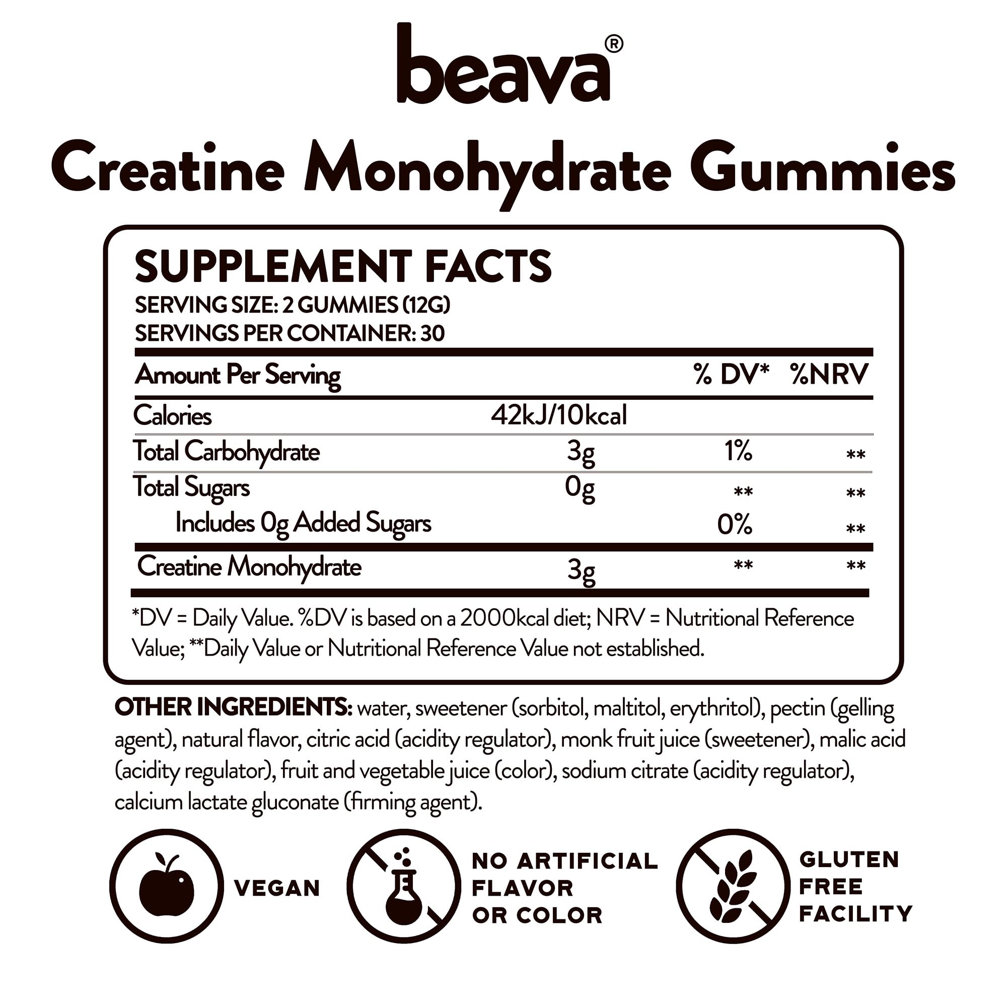Beava gomitas de creatina monohidratada, entrenamiento diario, soporte para resistencia anaeróbica.