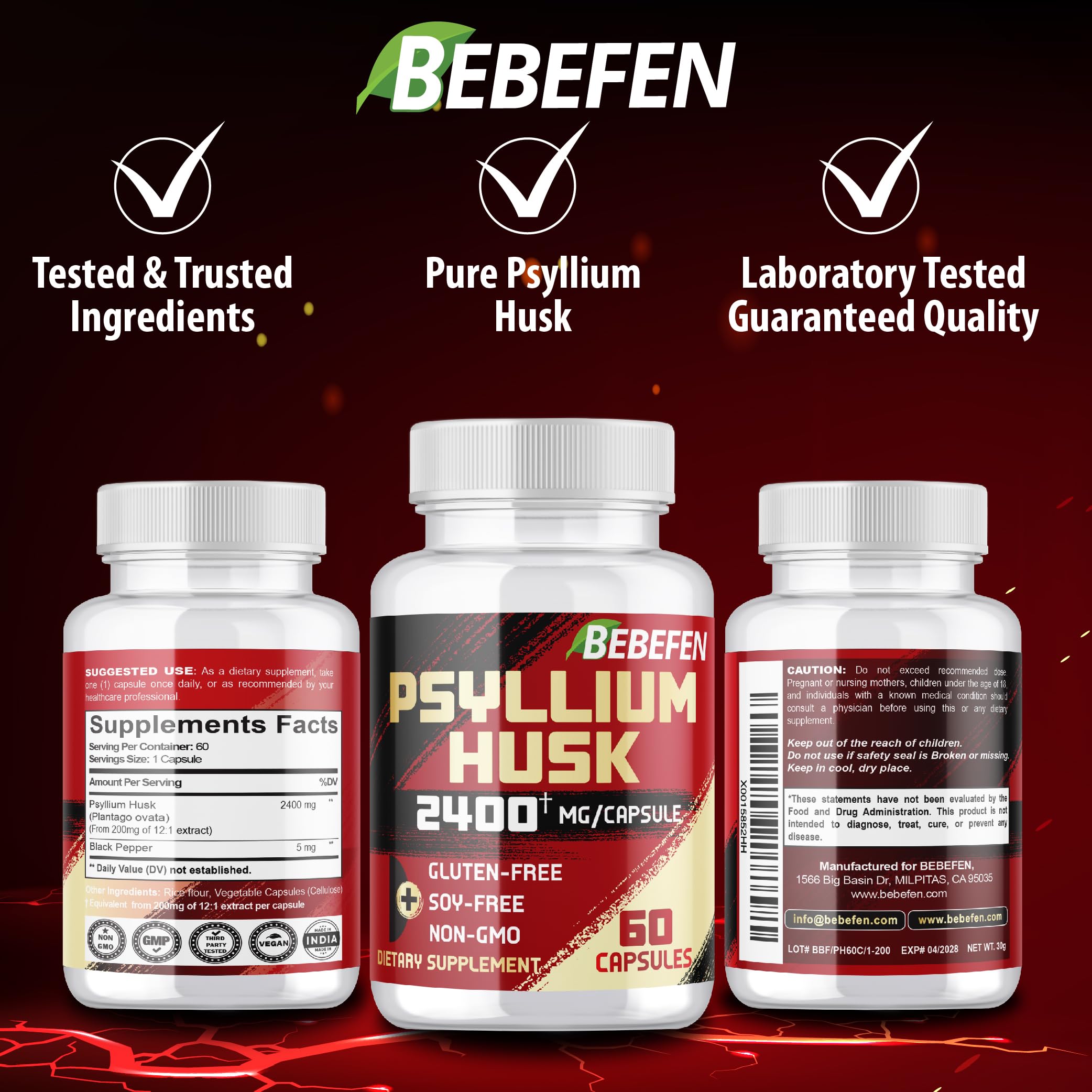 Vista cercana del producto BEBEFEN, opción sin gluten para la dieta