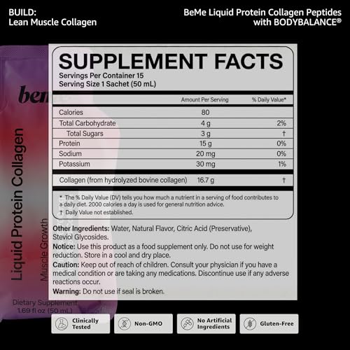 BeMe proteína líquida en paquetes, solución práctica para llevar.