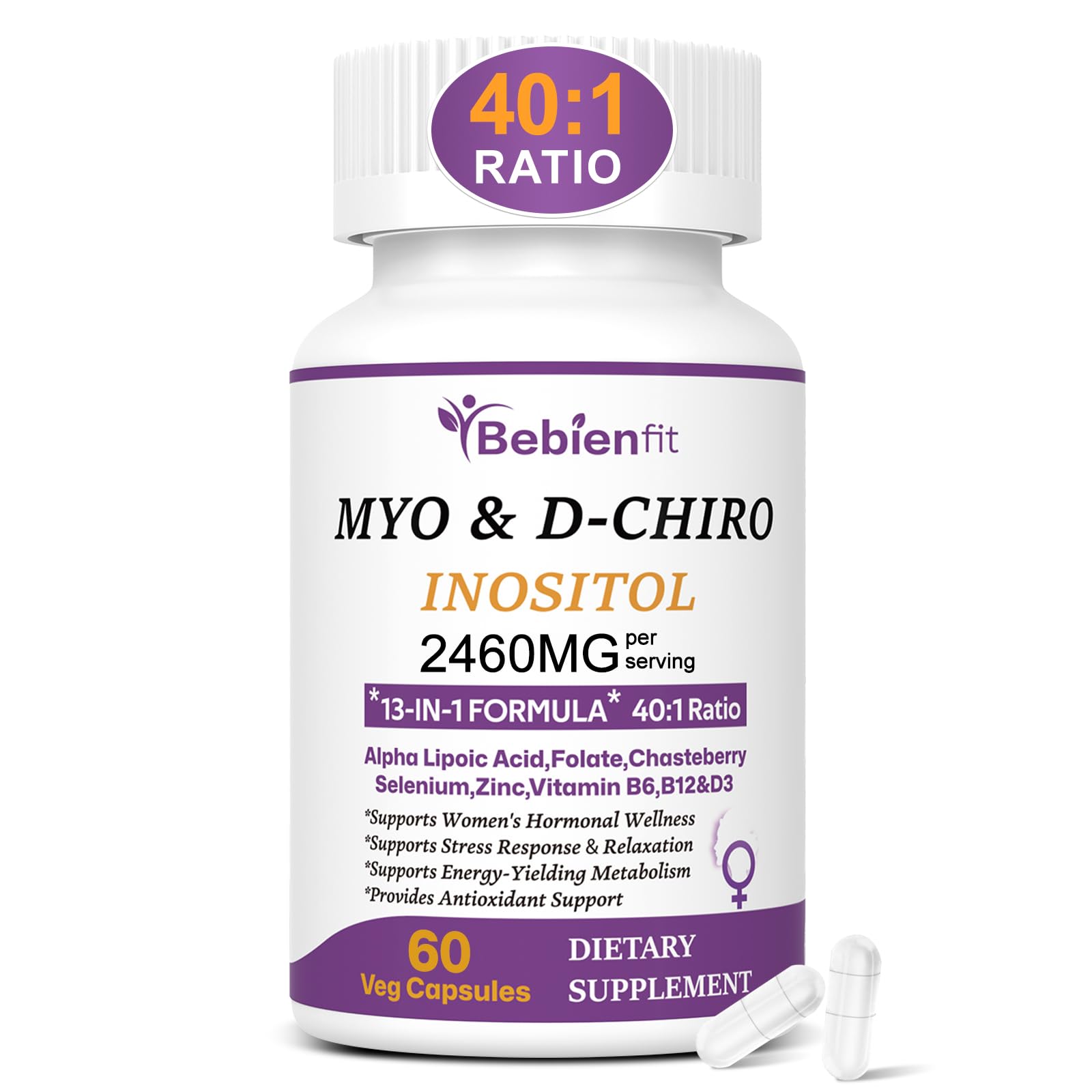 Bebien fit 13-en-1: frasco de cápsulas para equilibrio diario.