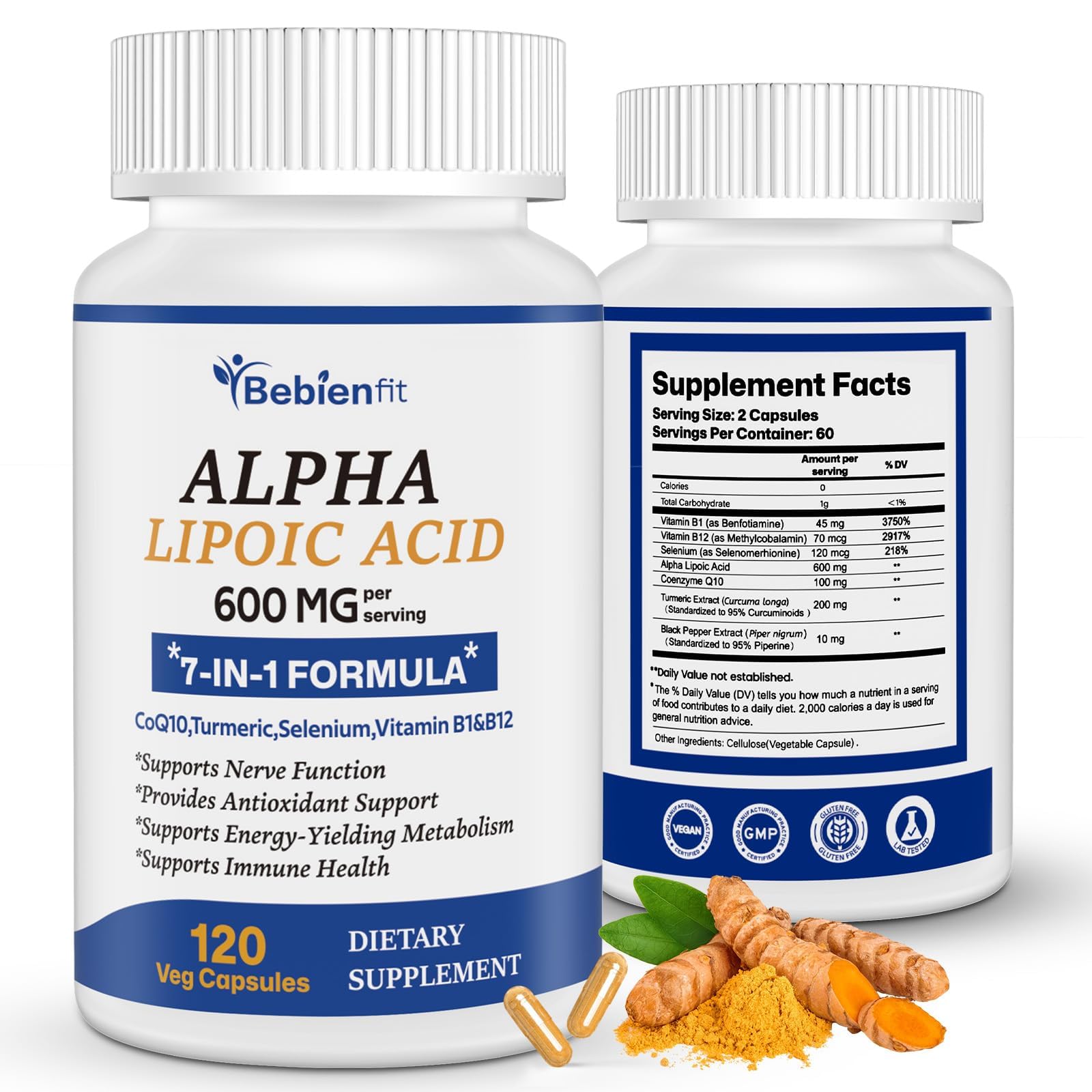 Bebien fit antioxidante nervios cápsula para soporte general.