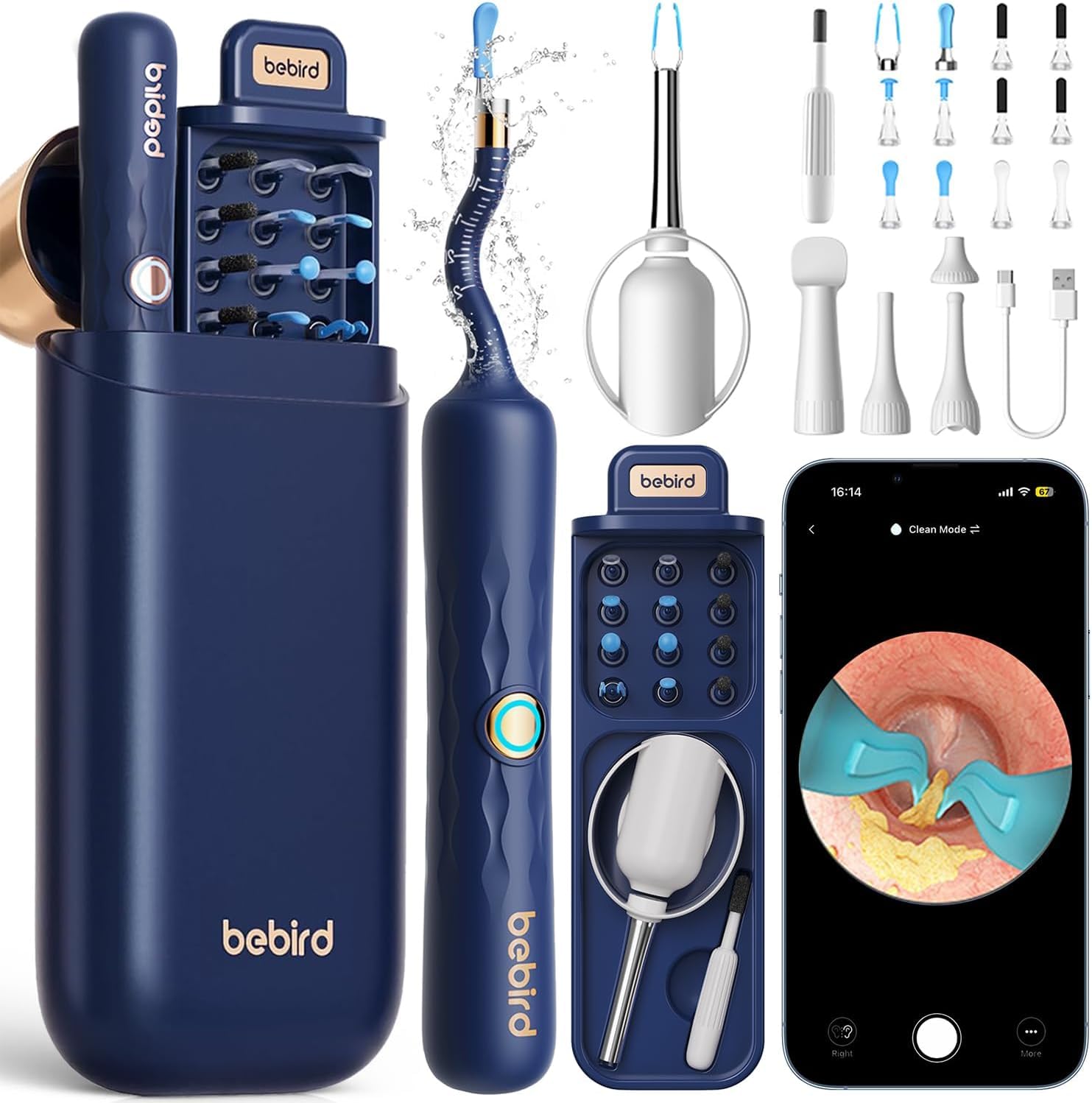 BEBIRD Earsight Plus: lente flexible para revisar el canal auditivo con claridad.