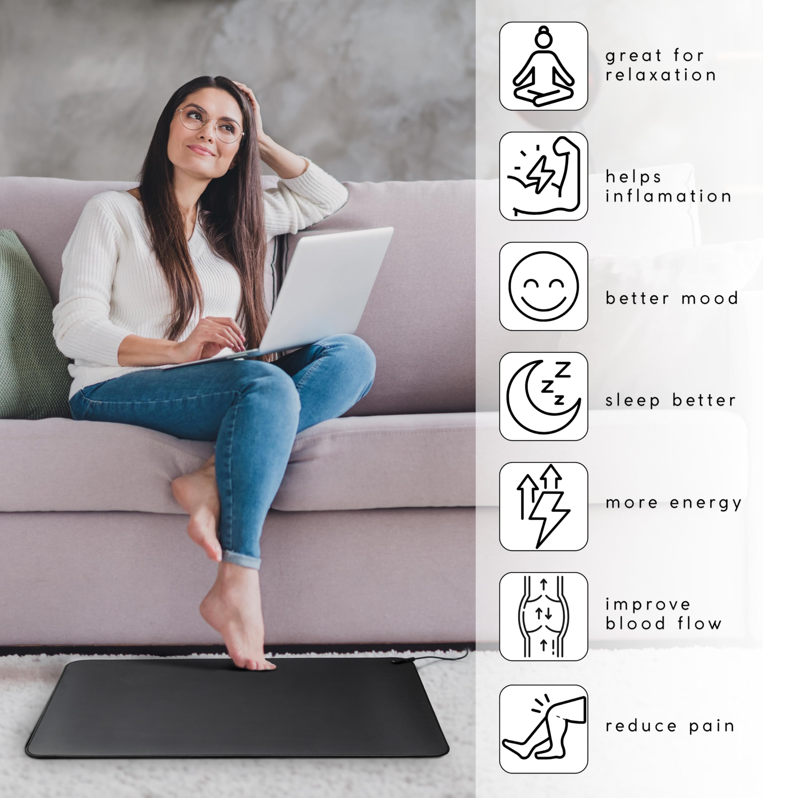 Becsun Tapete para interior con energía terrestre aplicada para comodidad diaria