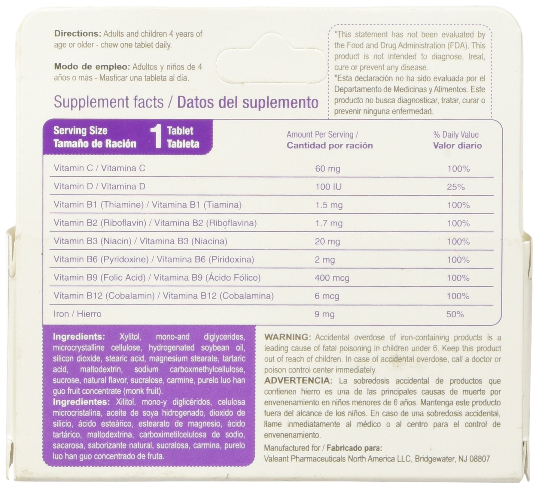 Bedoyecta Niños masticables, ingredientes clave visibles, favorece desarrollo nutricional para niños activos.