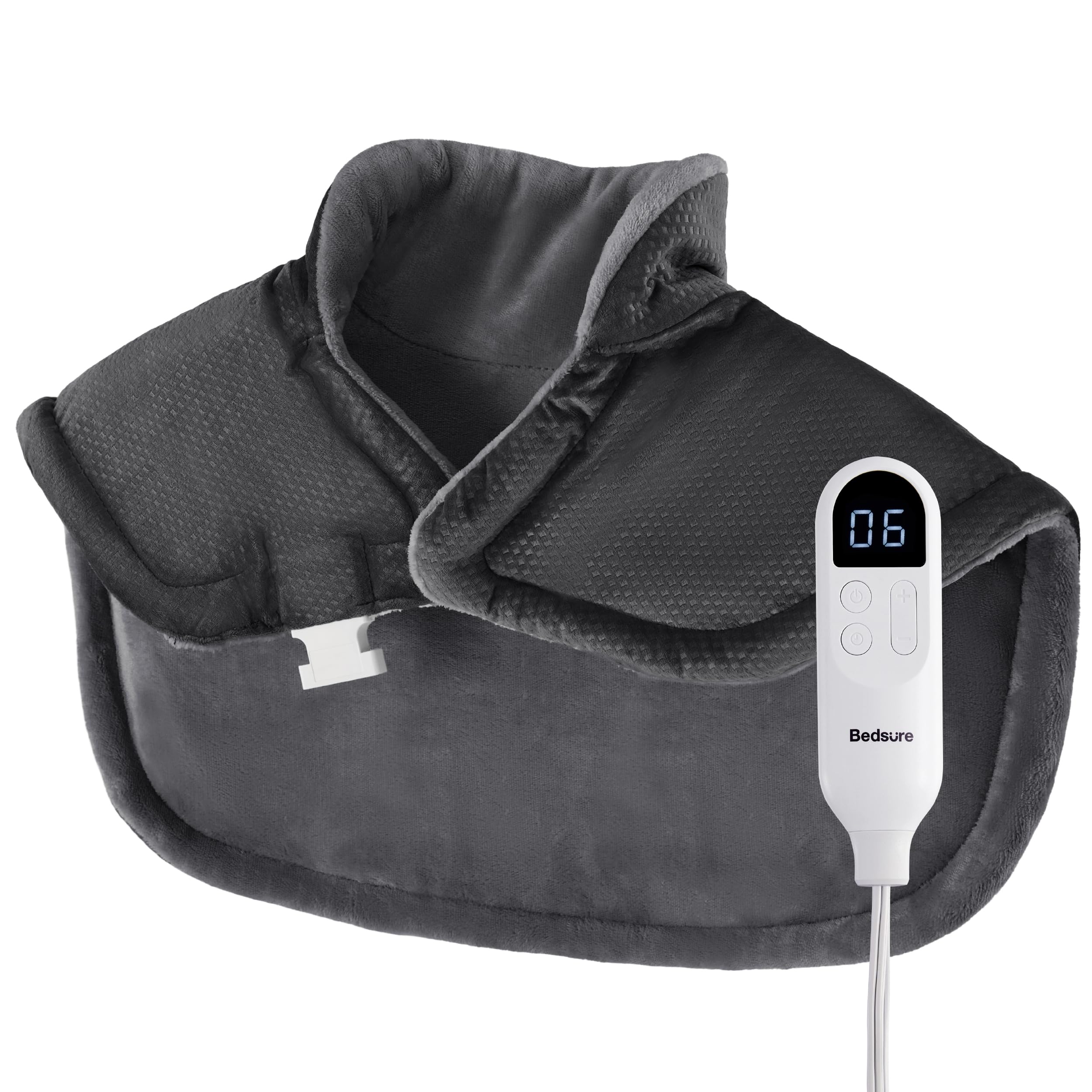 Bedsure almohadilla calefactable para cuello y hombros, calor cómodo para tensiones diarias.
