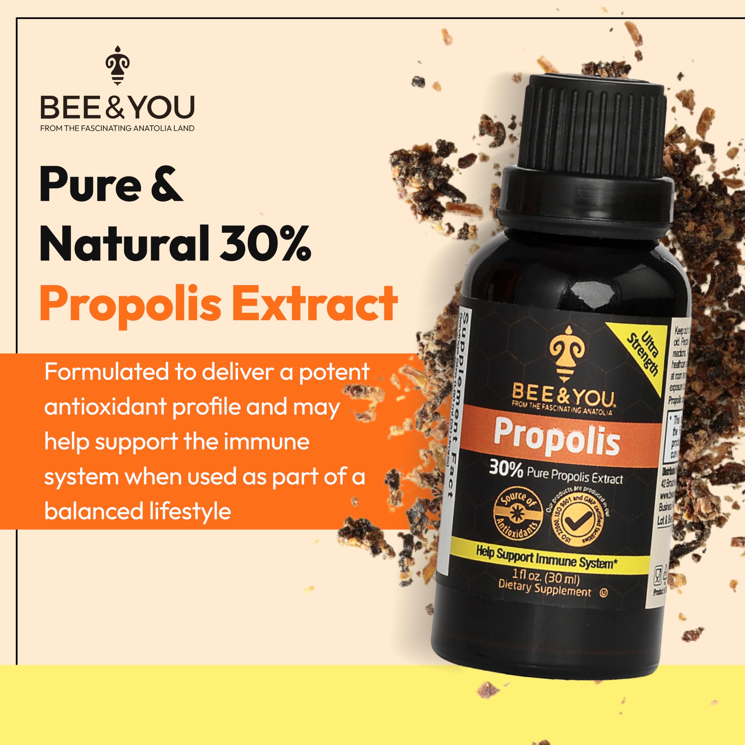 Bee & You Propóleo líquido en gotas, alivio potencial de inmunidad