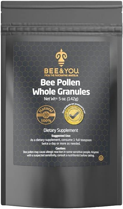 BEE & YOU Polen de abeja para smoothies, mezcla fácil en bebidas saludables.