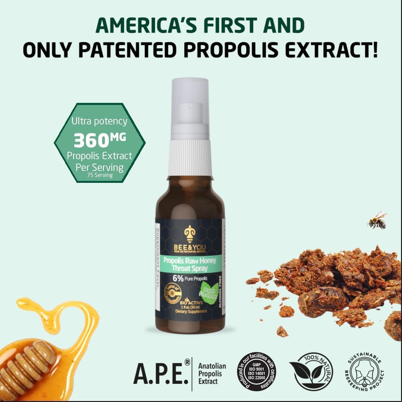 Bee & You spray antioxidantes: complemento diario para vitalidad.
