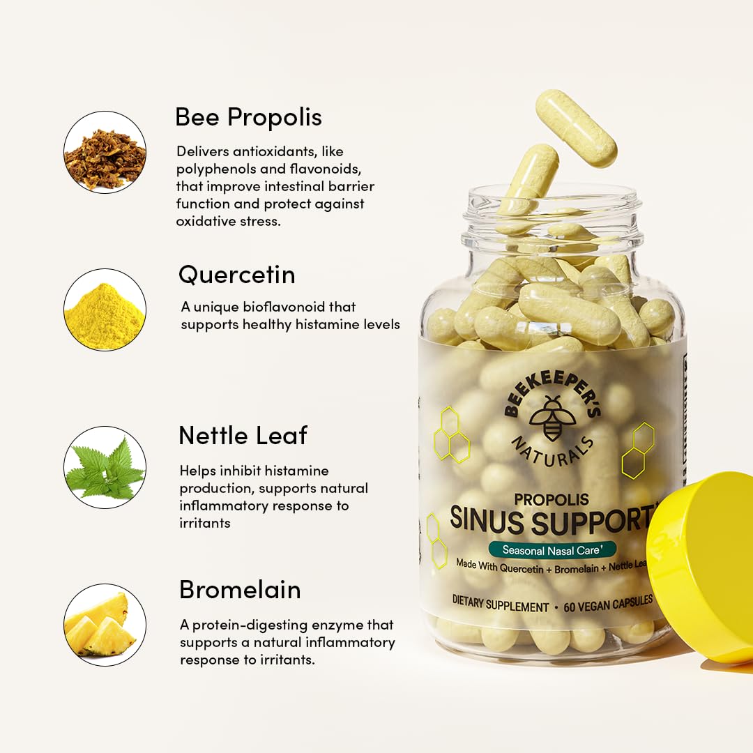 Beekeeper's Naturals: bromelina en cápsulas para apoyo estacional.