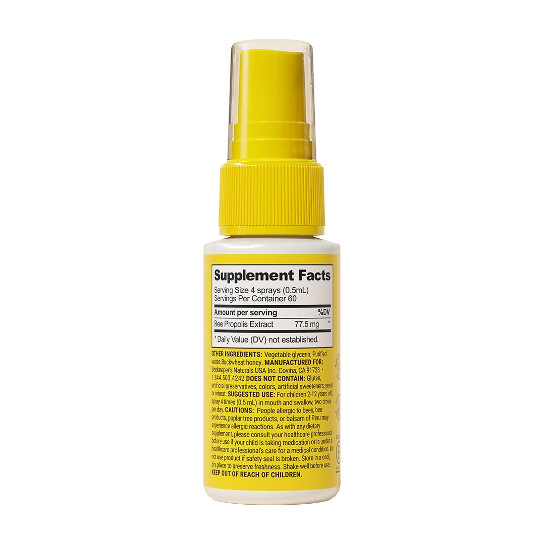 Beekeeper's Naturals Kids Propolis extracto 95%, base suave para uso infantil.