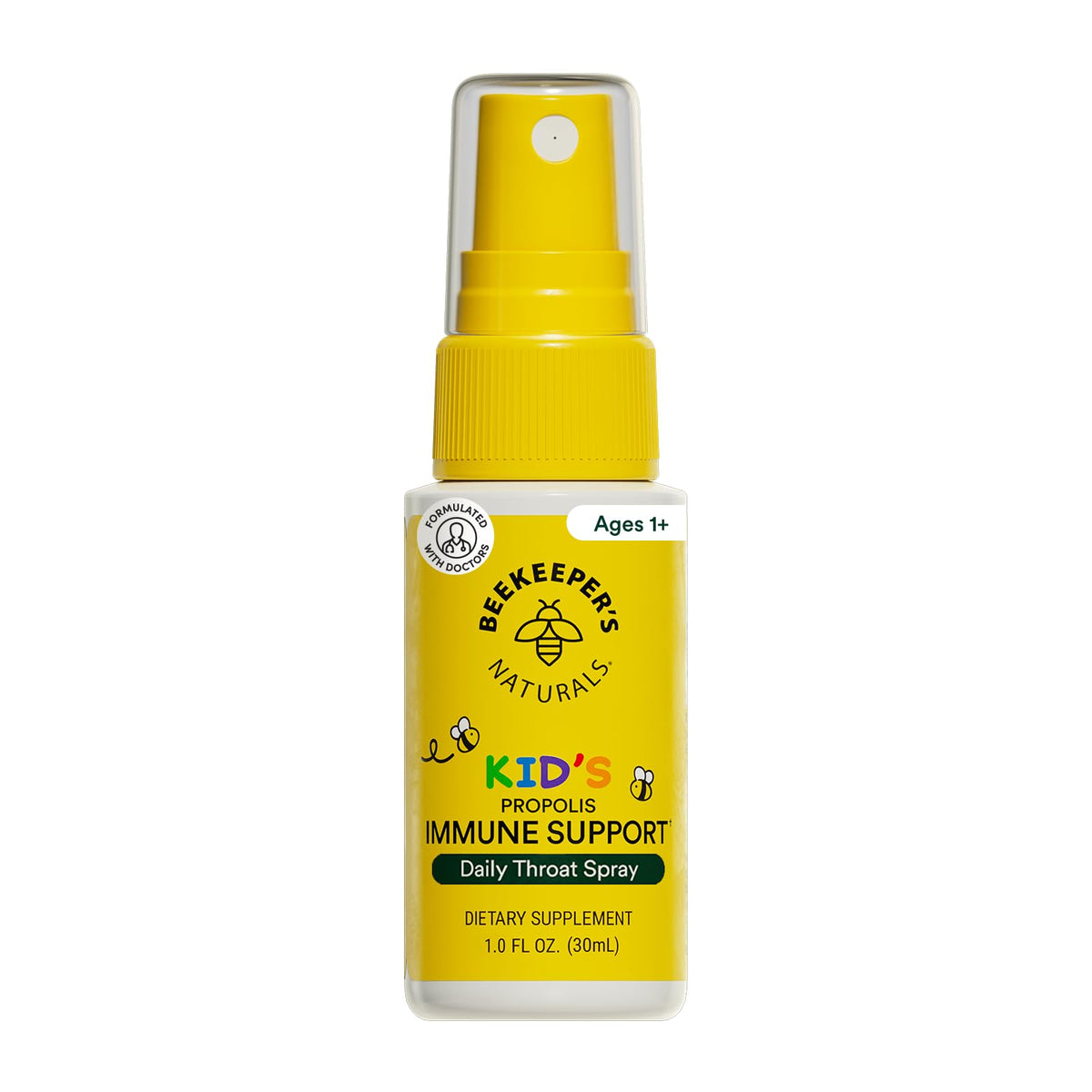 Beekeeper’s Naturals Kids Propolis, gotero, apoyo natural para la garganta infantil.