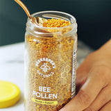 Beekeeper's Naturals polen de abeja crudo, nutrientes conservados sin calor.