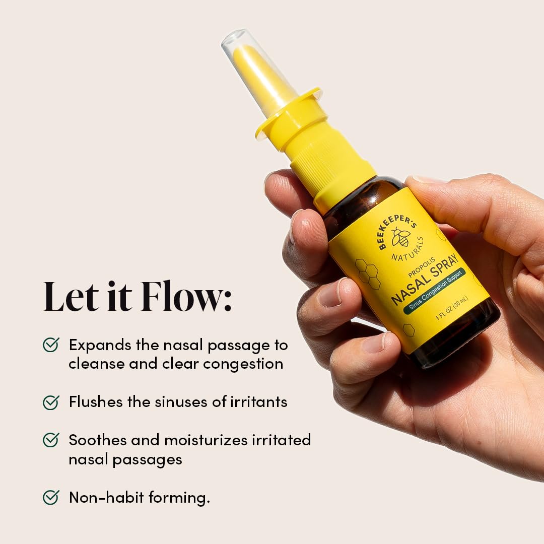 Beekeeper's Naturals Nasal Spray, pack de 2 para uso diario.