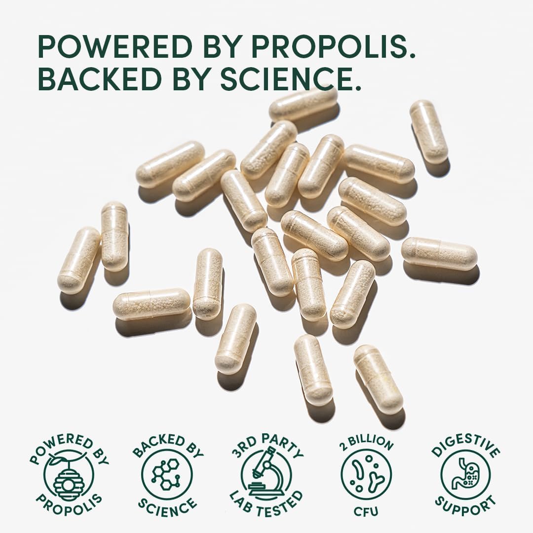 Beekeeper's Naturals Propolis como ingrediente clave para la microbiota.