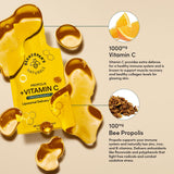 Beekeeper's Naturals Propolis Vitamina C liposomales, miel orgánica visible en la etiqueta.