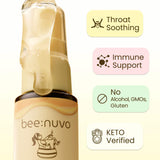Beenuvo Propolis con miel de Manuka, textura suave para comodidad de garganta.