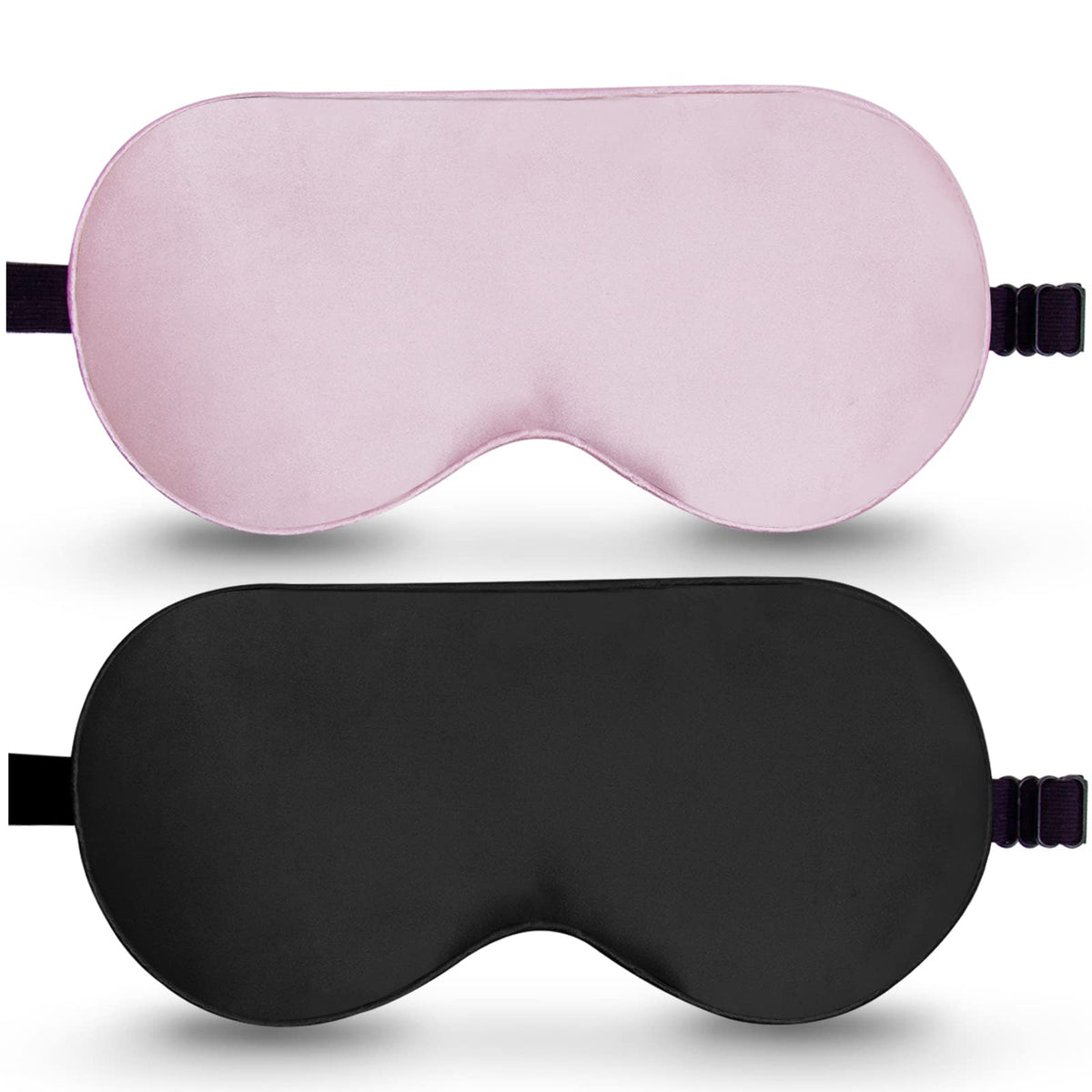 BeeVines dos mascarillas de ojos de seda Mulberry para descanso cómodo y bloqueo de luz