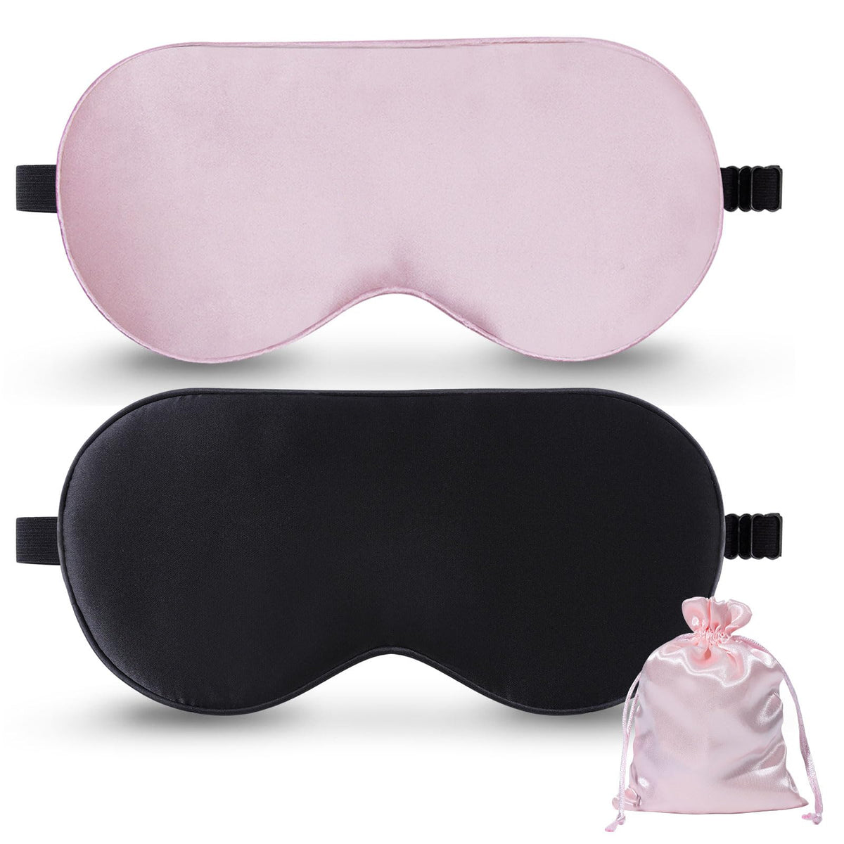 BeeVines mascarilla de sueño, doble pack, seda mulberry para descanso suave.