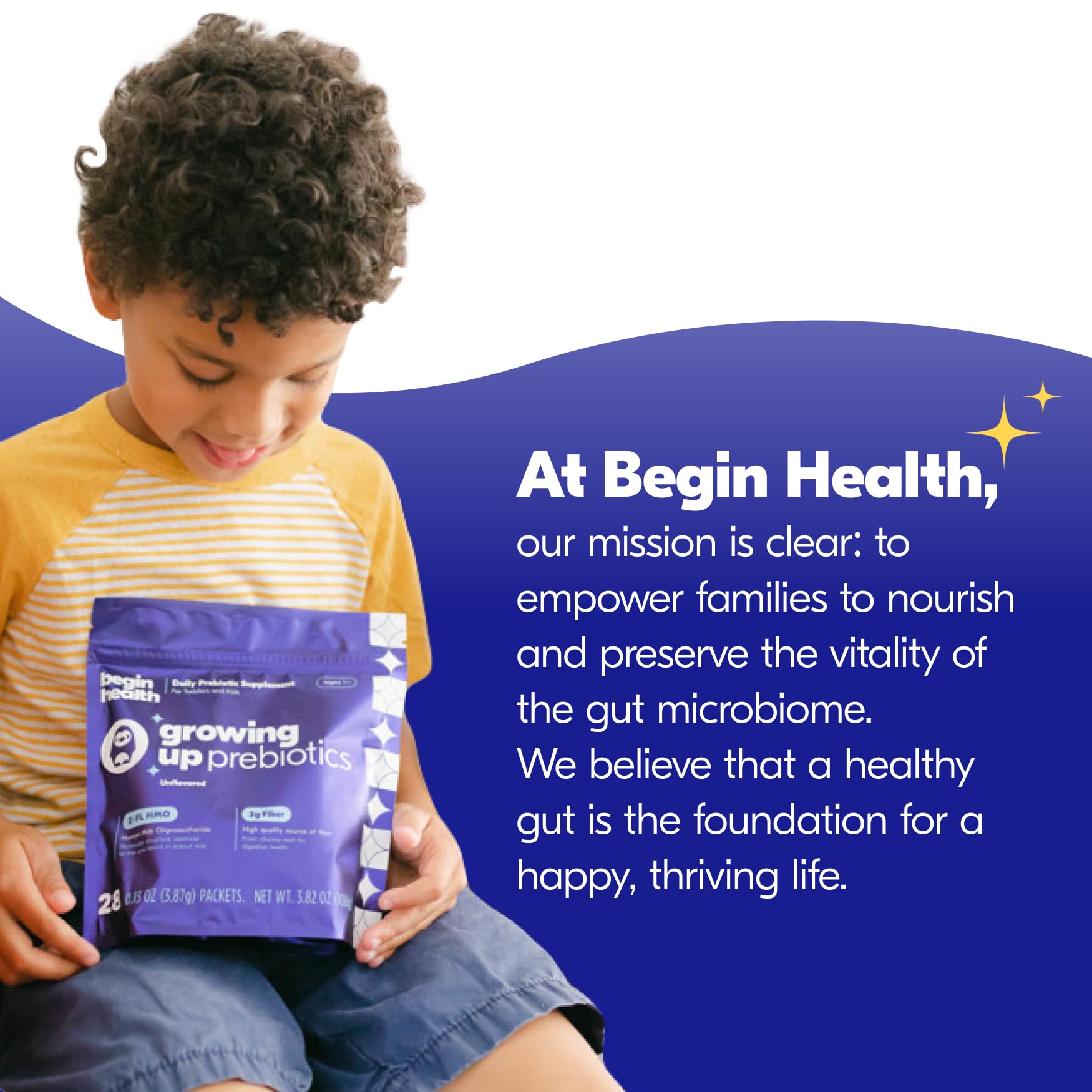 Begin Health Growing Up Prebiotics, recomendado para familias y digestión saludable