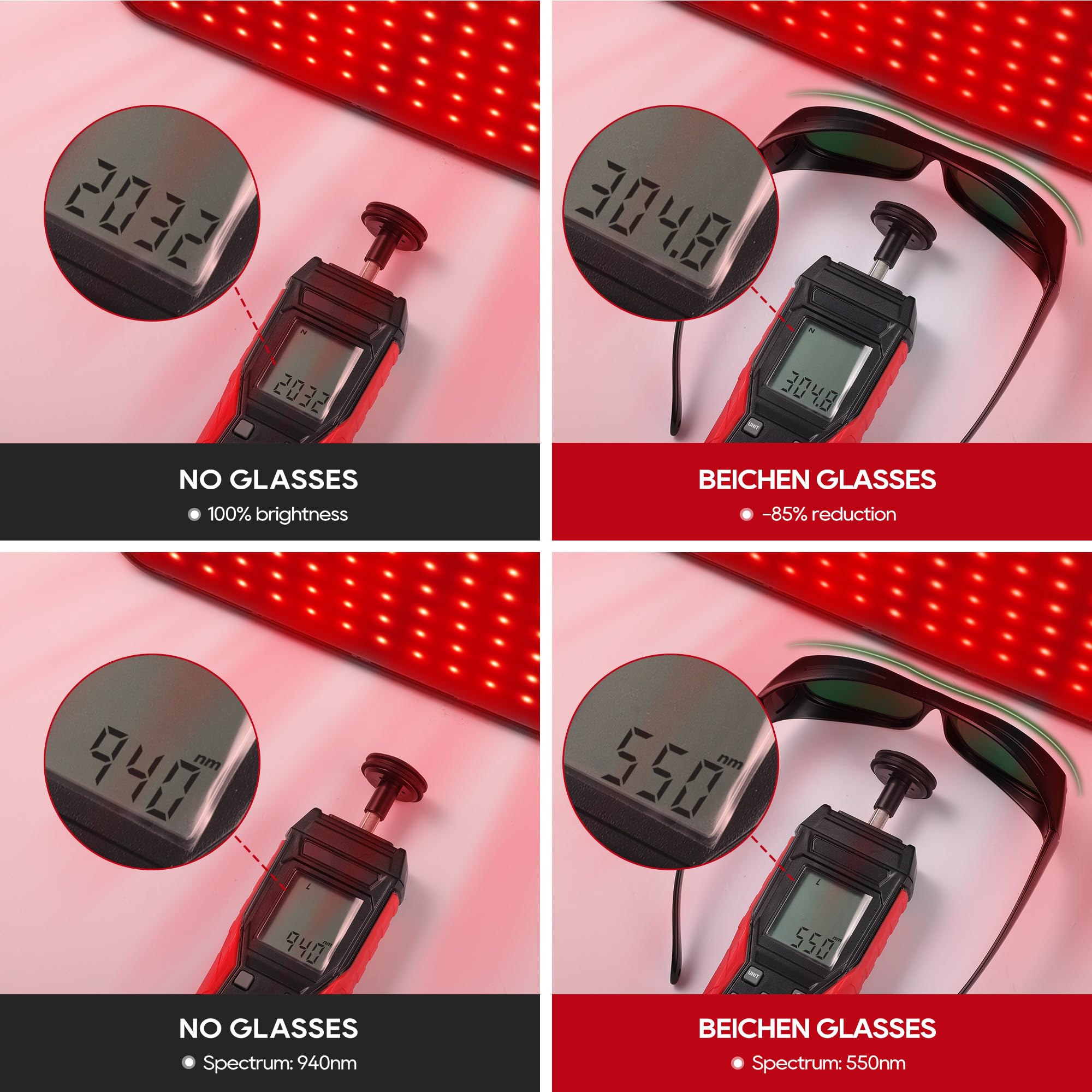 Gafas BEICHEN para cabinas de bronceado proporcionan visión nítida sin marcas en la piel