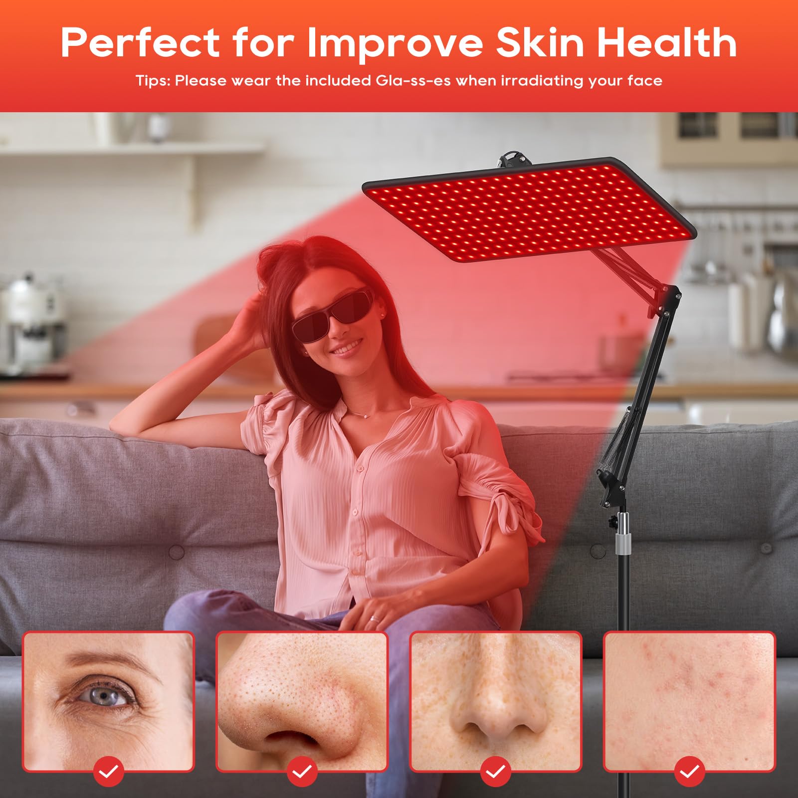 BEICHEN terapia de luz roja facial 2025, cuidado de la piel en casa.