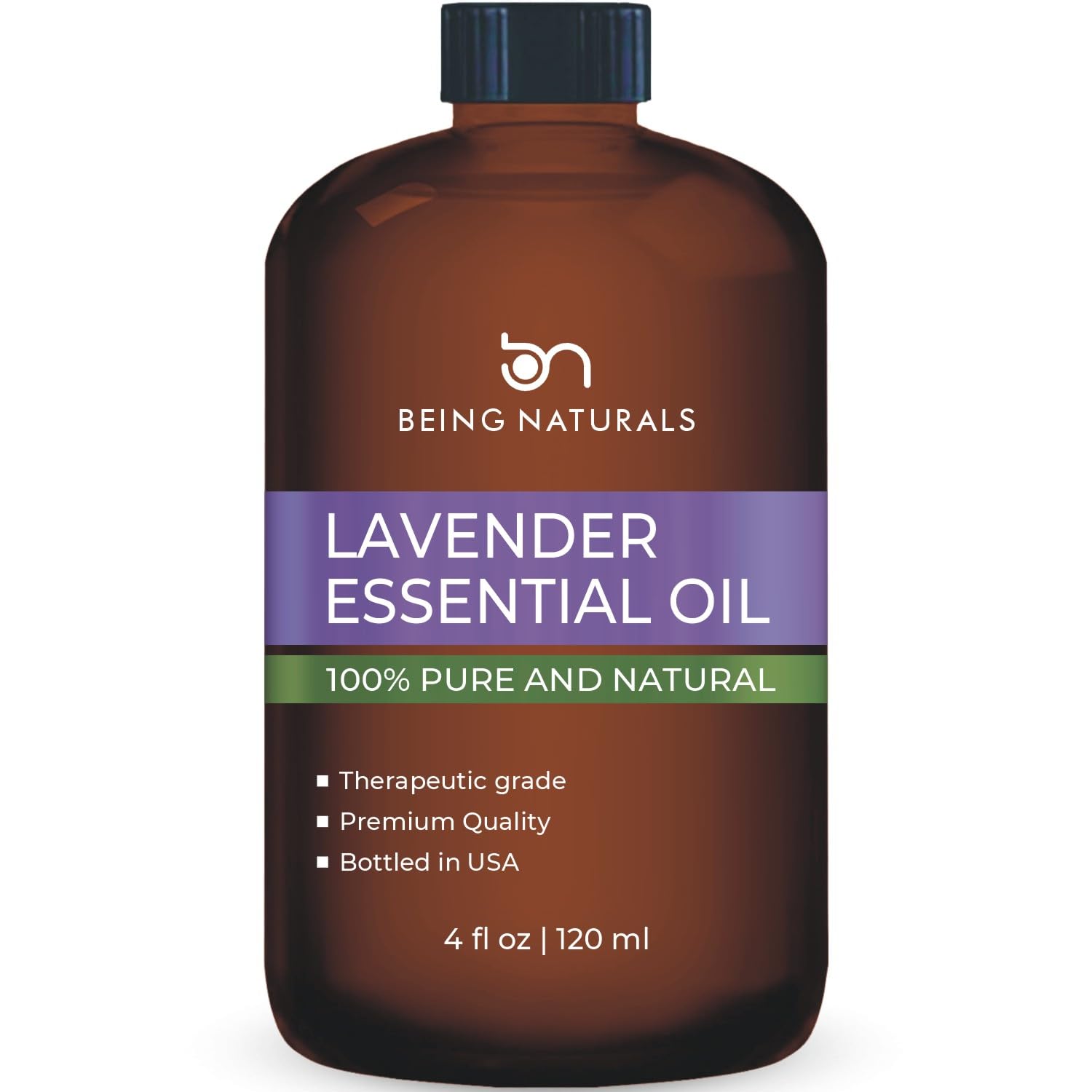 Being Naturals Lavanda, aceite en frasco de vidrio para aromaterapia relajante y purificante.
