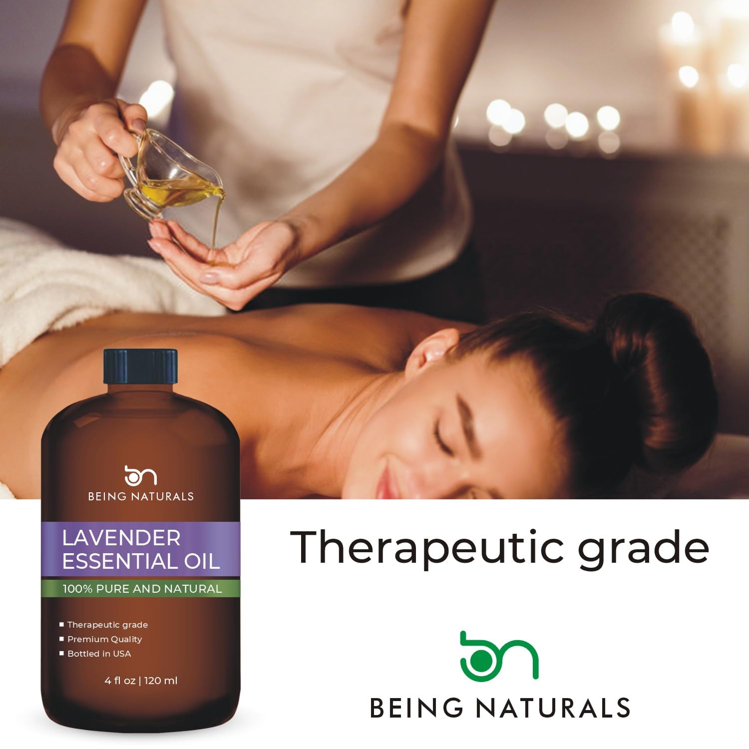 Being Naturals Lavanda uso en casa para relajación y bienestar diario.