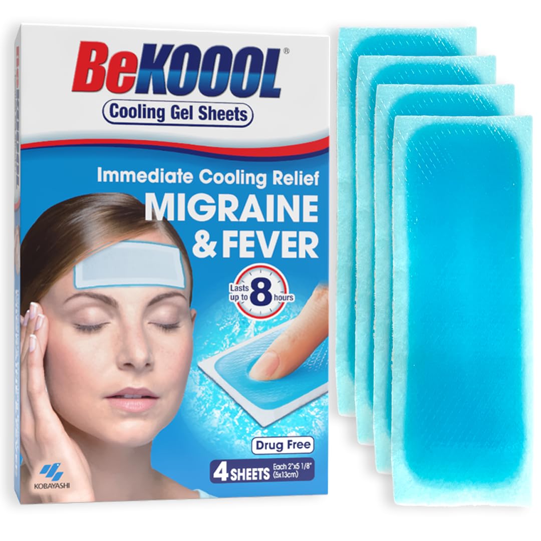 BeKOOOL hojas de gel migraña para la frente, enfriamiento inmediato.