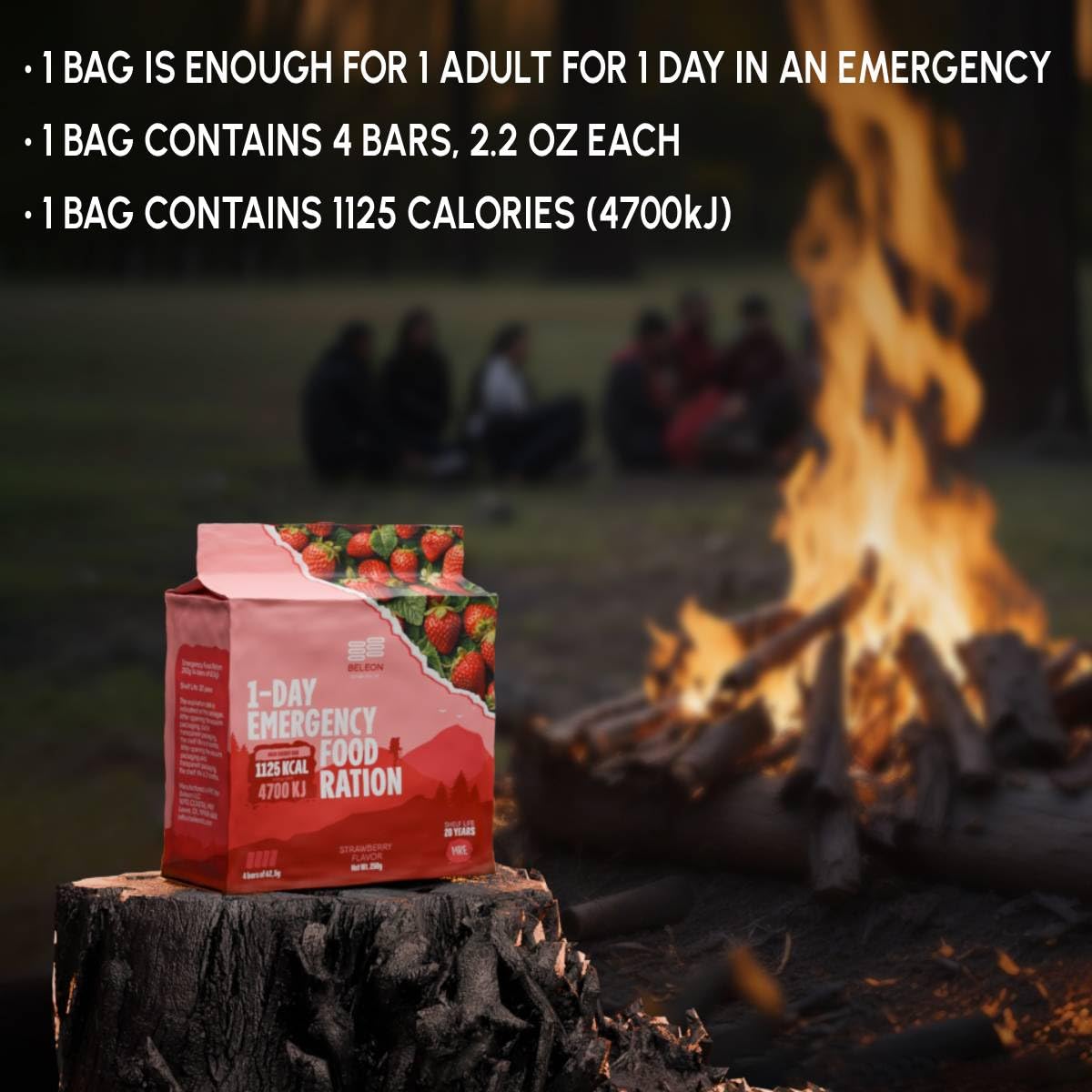 Beleon ración fresa, galletas crujientes para emergencias