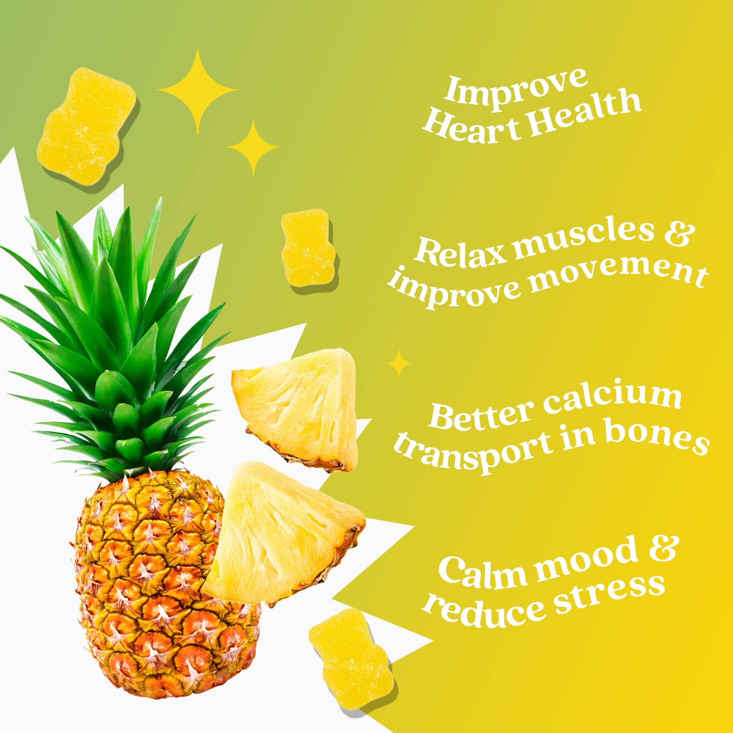 BeLive gomitas magnesio para niños mayores de 4 años, sabor piña.