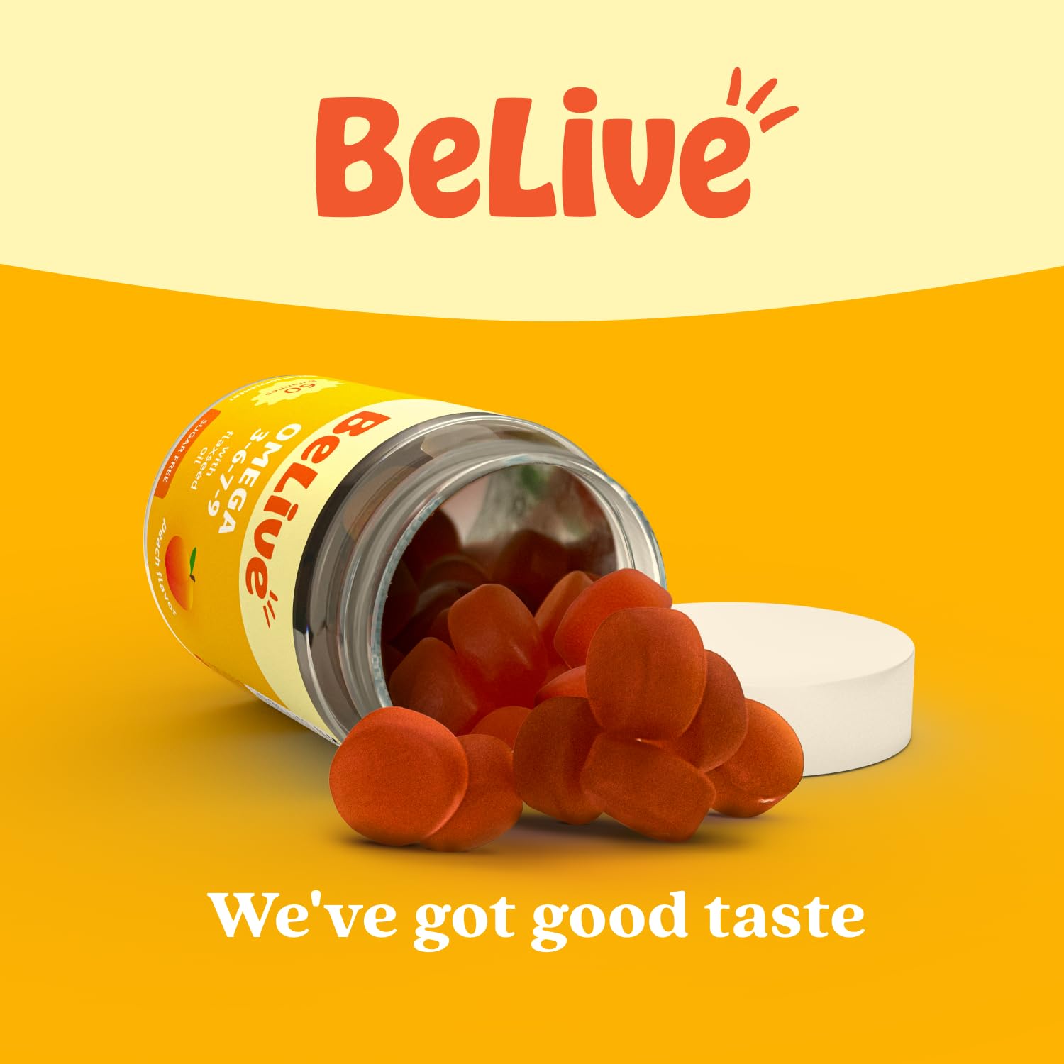BeLive Omega 3 gomitas sin azúcar, endulzadas naturalmente
