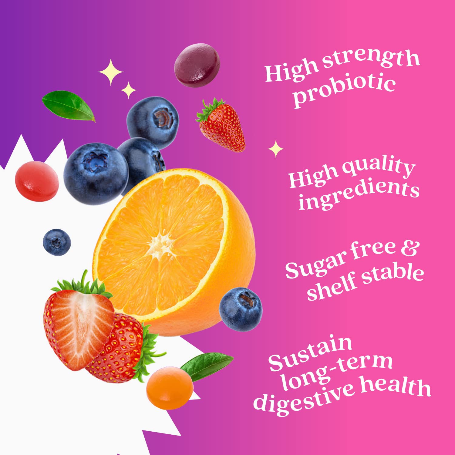 BeLive Probiotic Gomitas sabor arándano: snack diario para la digestión.