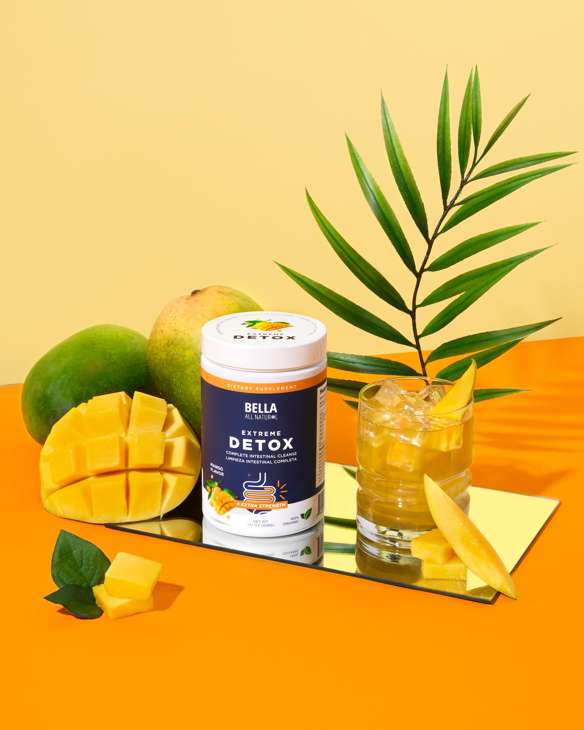 Bella All Natural Detox Mango, mezcla suave para facilitar la digestión.